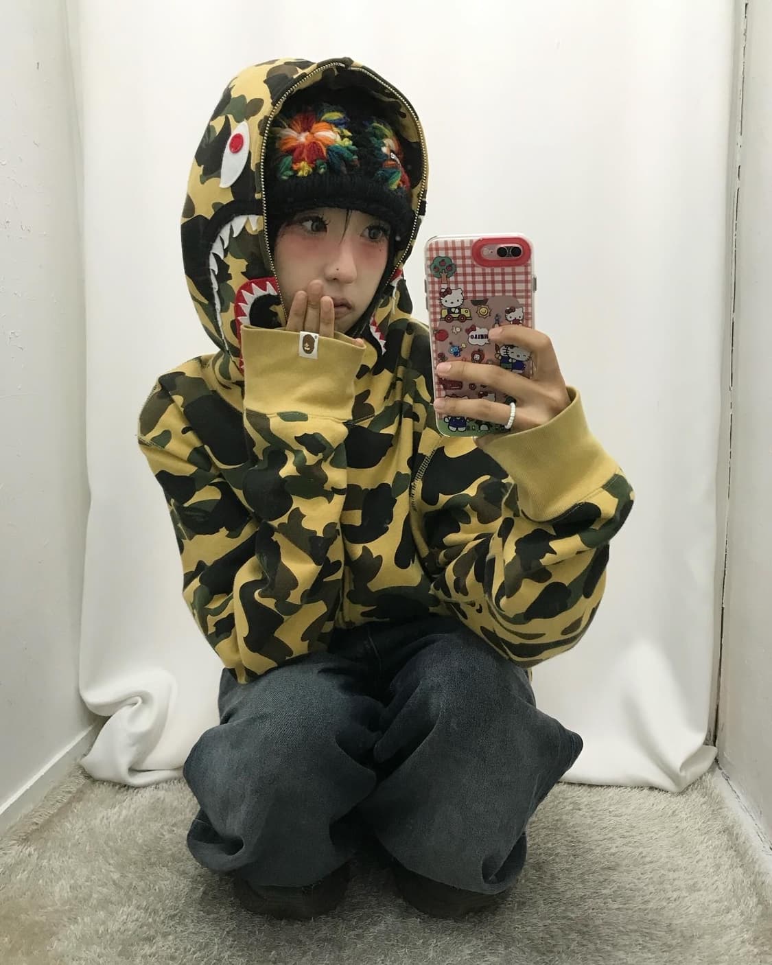 Bape Camouflage Shark Hood Zip-Up 상품이미지6