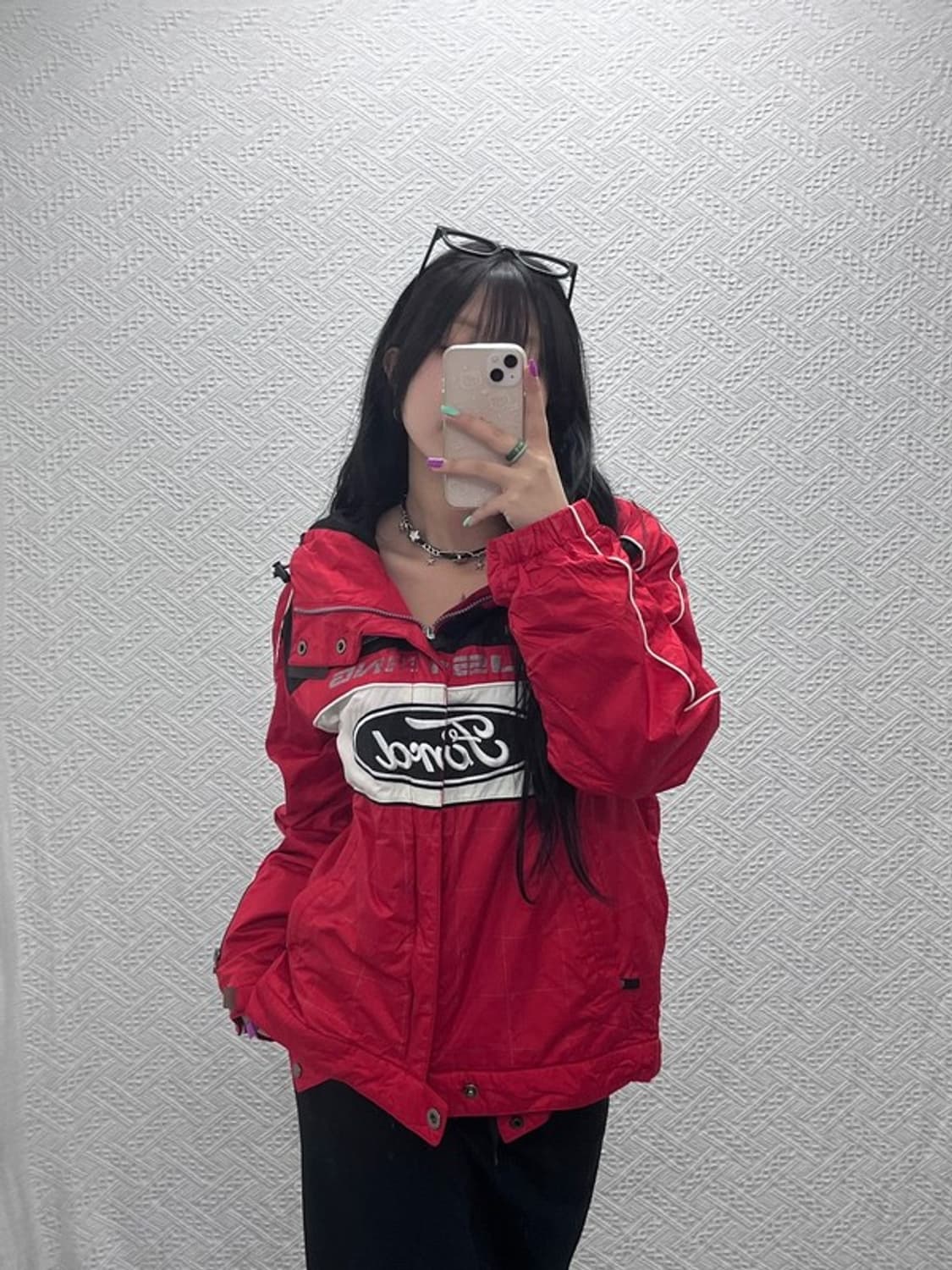 푸부 FUBU 올드스쿨 레이싱 바람막이 후드 자켓 L C07050 상품이미지1