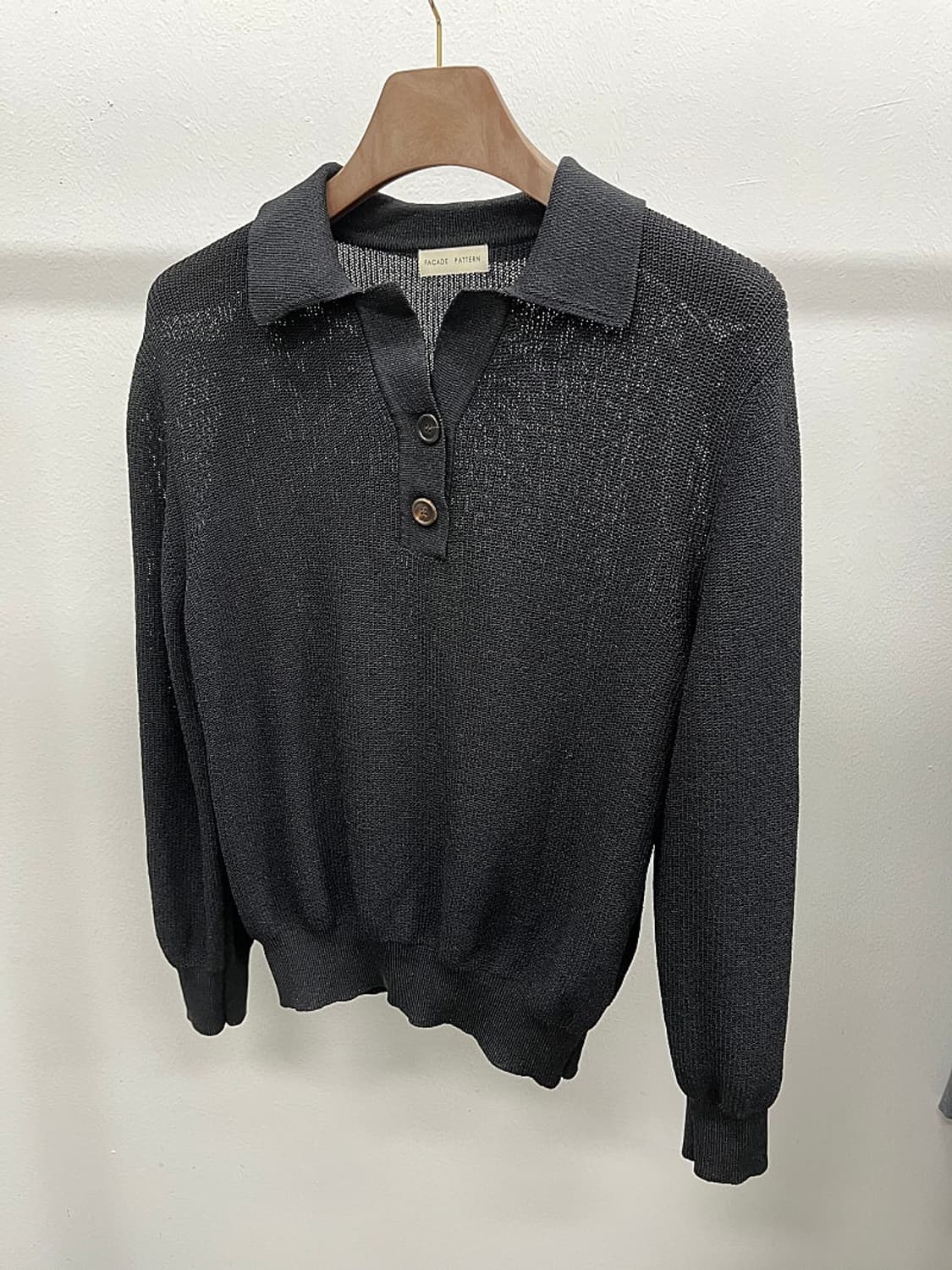 여) 파사드패턴 버튼업 카라니트  상품이미지1