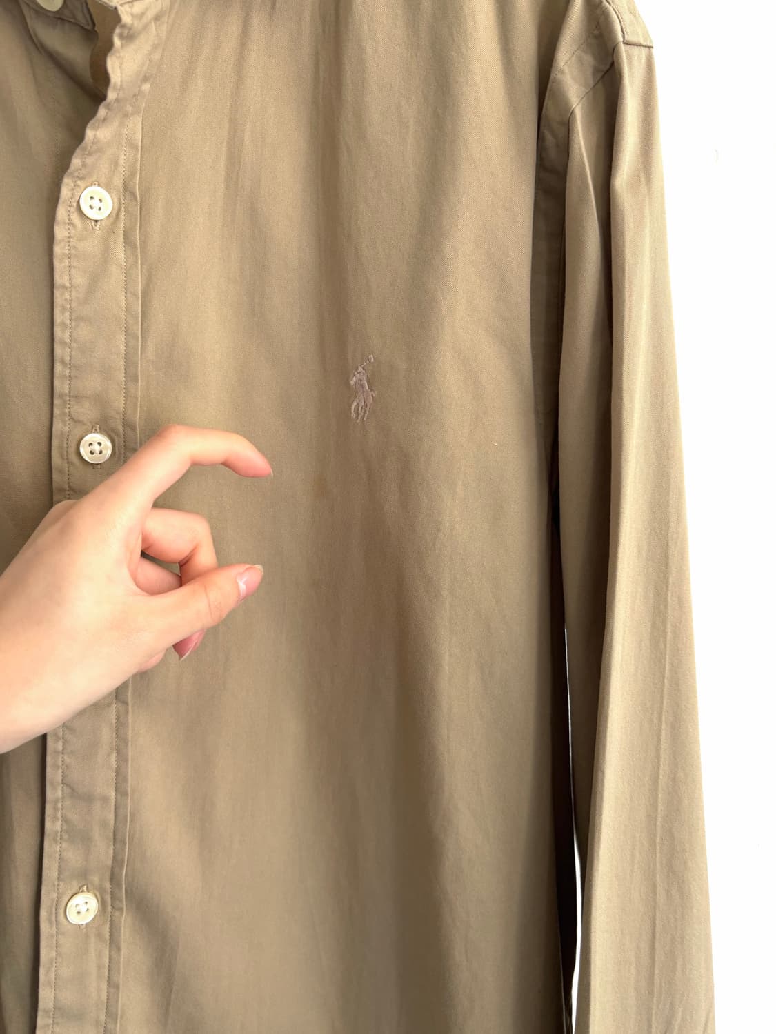 Polo 폴로 랄프로렌 QR신형 베이지 컬러 슬림핏 상품이미지5