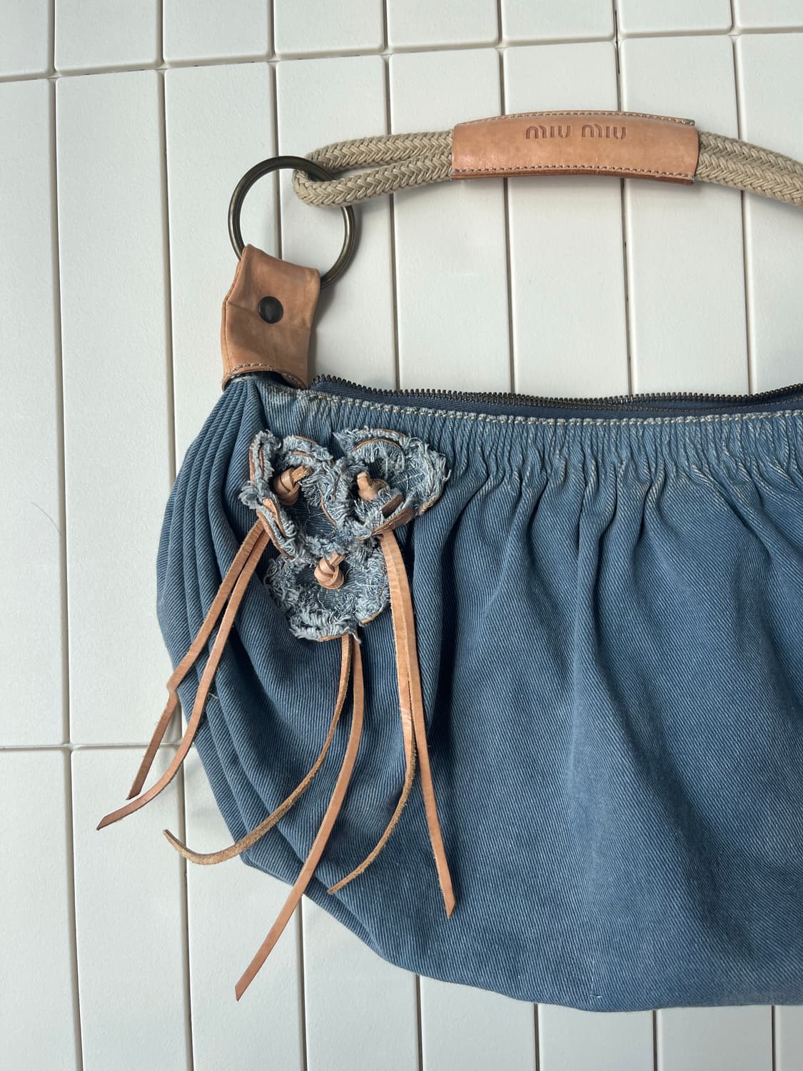 Early 2000s Miu miu denim shoulder bag 상품이미지2