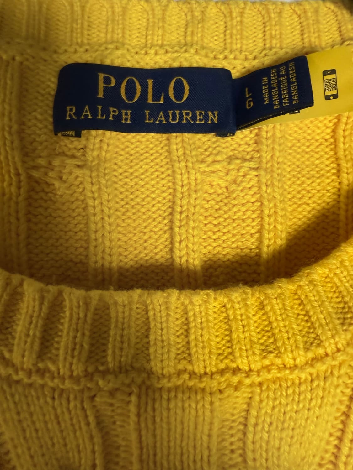 비타민 옐로우 • Polo 케이블 니트 L 상품이미지4