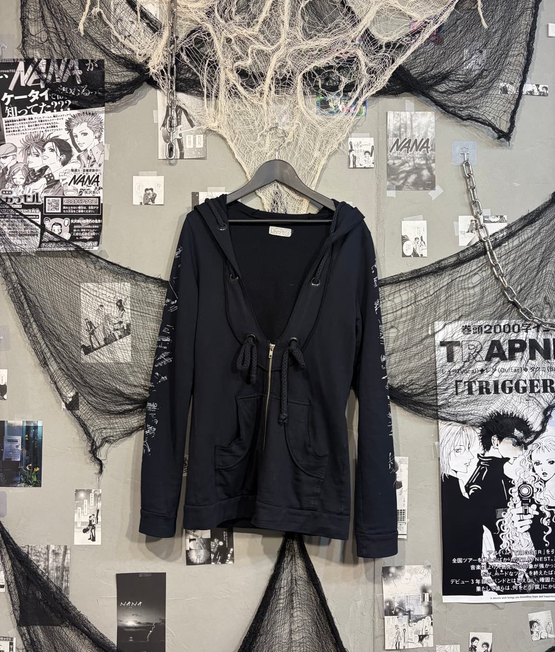 00‘s rope detail Printing hoodie zip up 상품이미지3