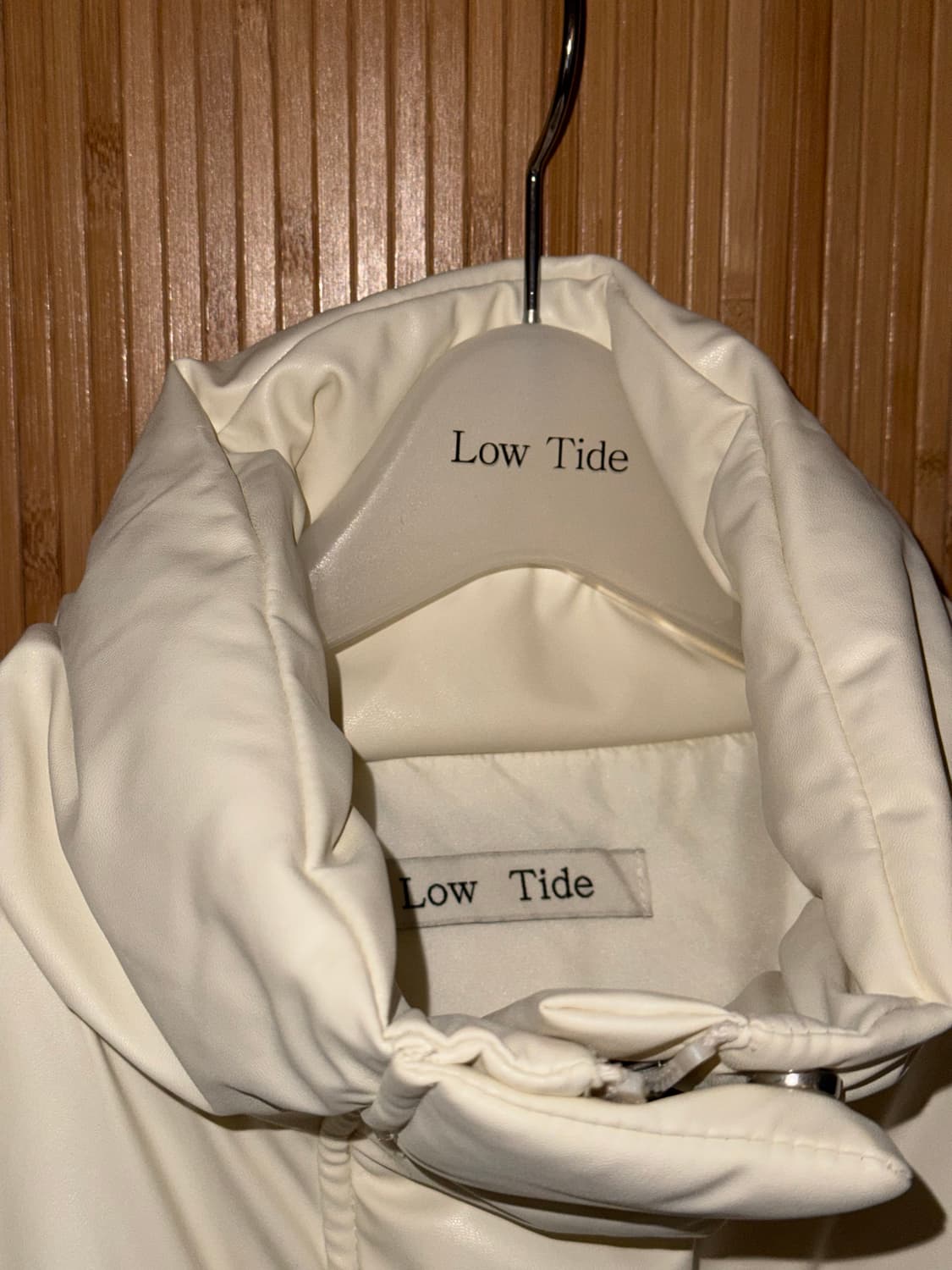 로우타이드 레더 다운 패딩 자켓 아이보리 M 상품이미지4