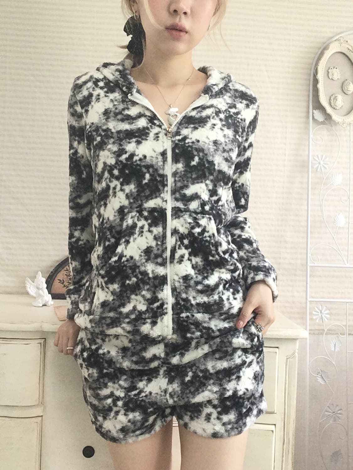 jpn vintage marble fleece pocket half pa 상품이미지6