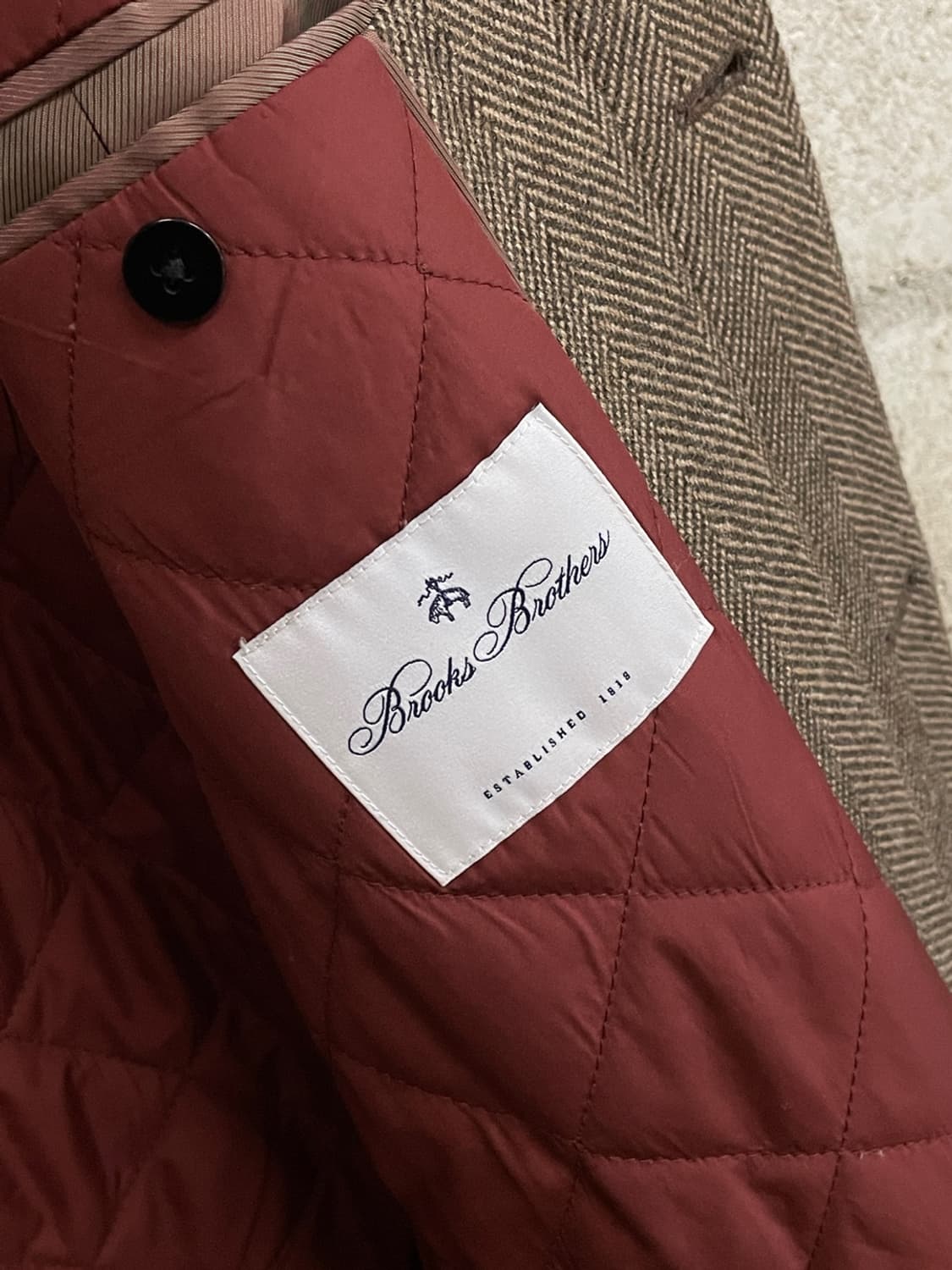 브룩스 브라더스 안젤리코 해링본 발마칸 코트 상품이미지6