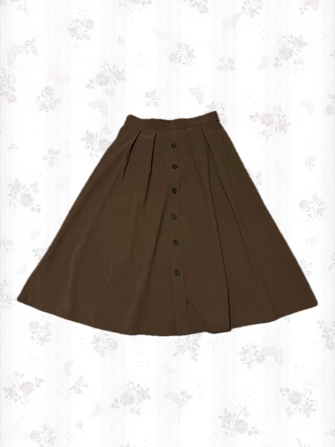 모리 롱스커트 버튼 딥브라운 상품이미지1