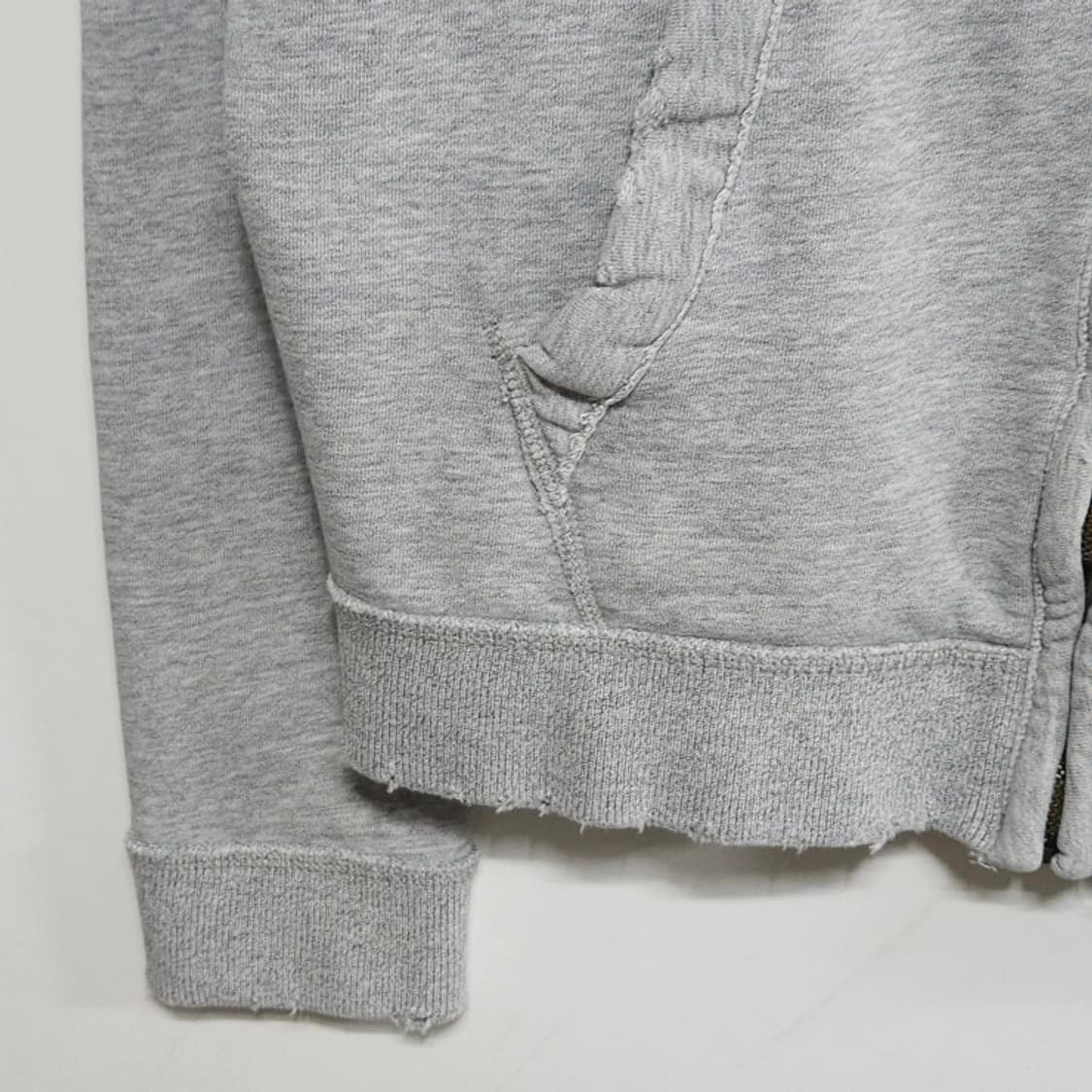 100 아베크롬비 기모 후드집업 그레이 로고 자수 캐주얼 상품이미지5