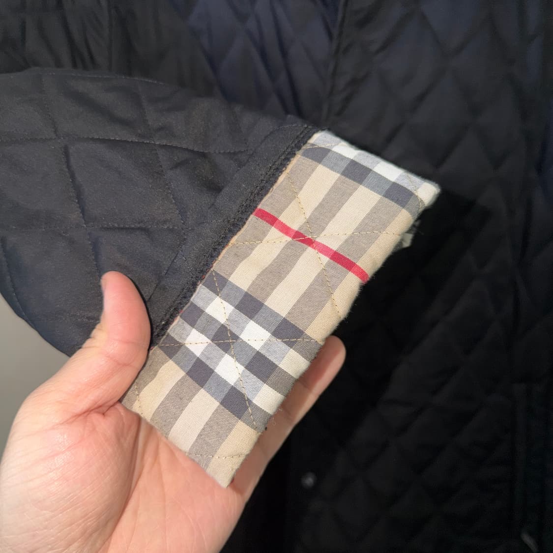 버버리 노바체크 퀄팅 롱 자켓 M (66-77) 상품이미지8