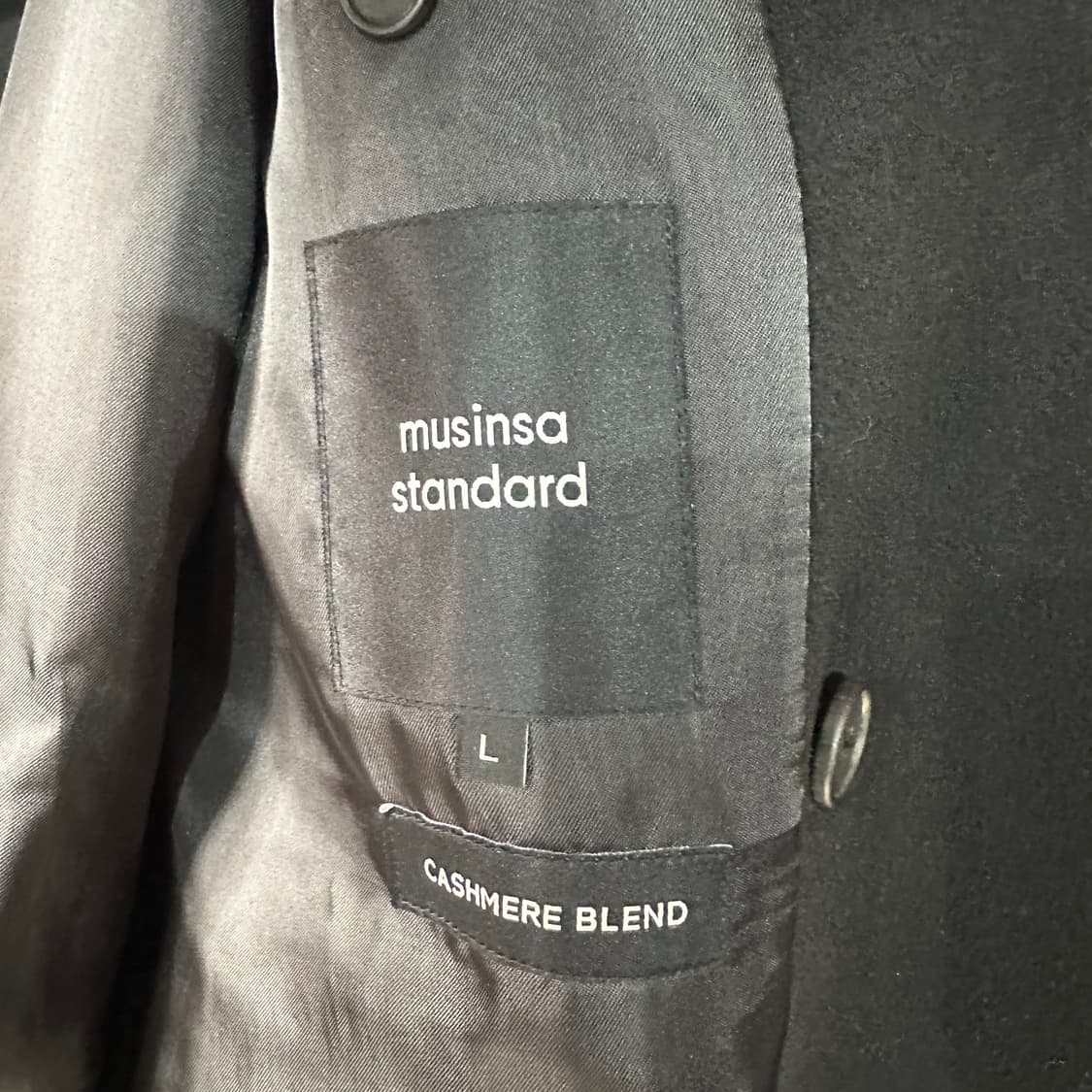 무신사스탠다드 캐시미어블렌디드 더블 체스터 코트 L 상품이미지3