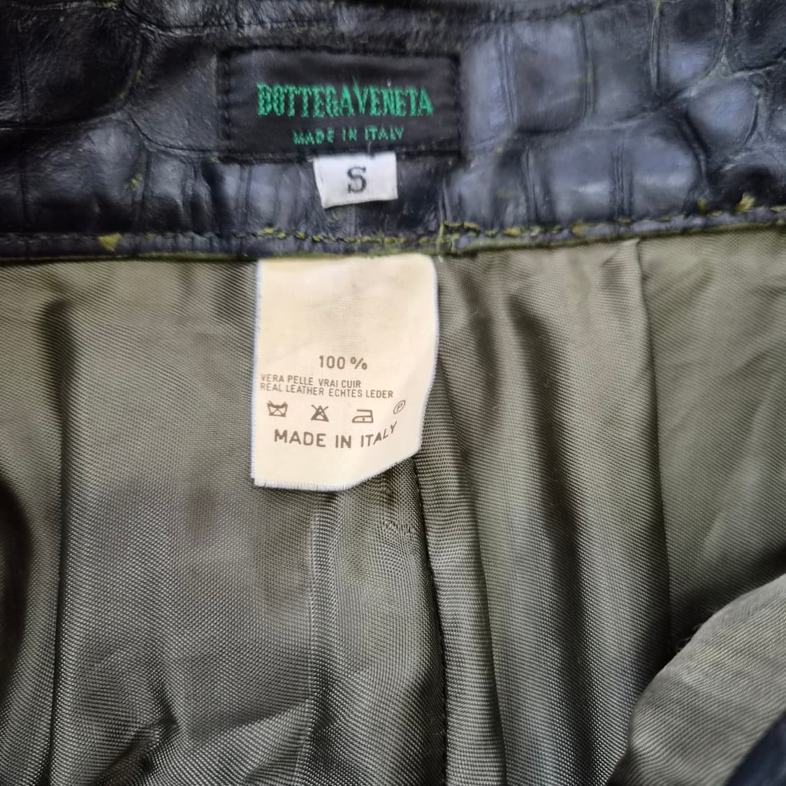 S) 빈티지 보테가베네타 리얼레더 팬츠 가죽바지 메이드 인 이태리 상품이미지5