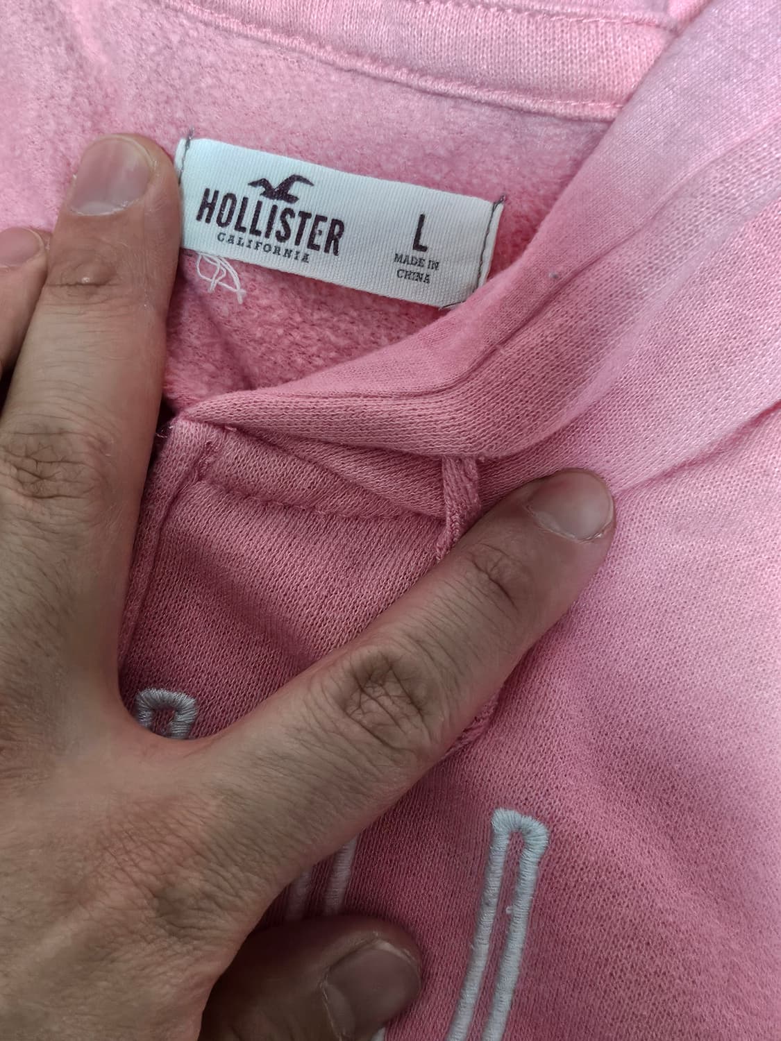 홀리스터 핀터깔 아방핏 후드집업 핑크 M 상품이미지2