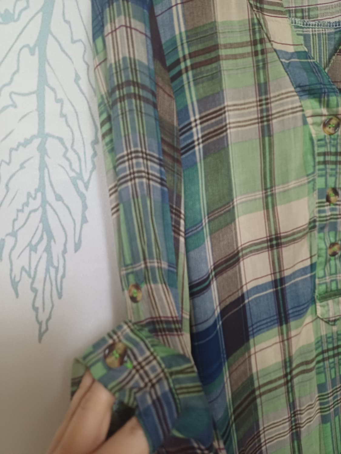 스카프원단 체크 남방 상품이미지3