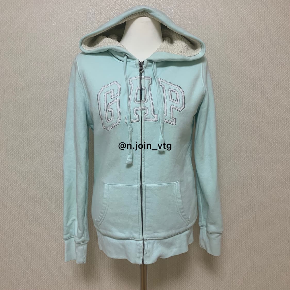 갭 민트 하늘 양털 후드집업 상품이미지1