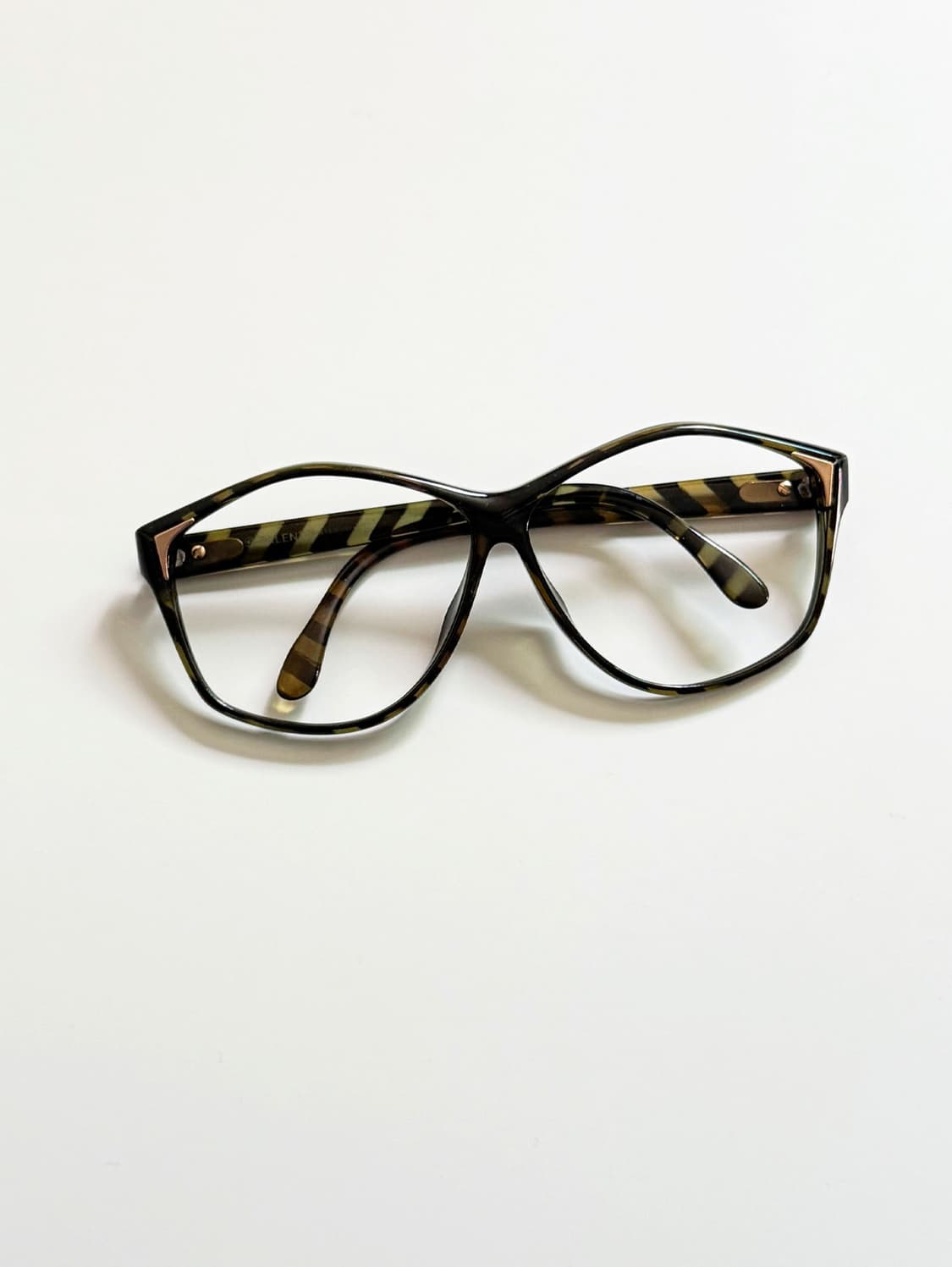 90s TALENT 오버사이즈 스퀘어 스트라이프 뿔테 빈티지 안경 상품이미지2