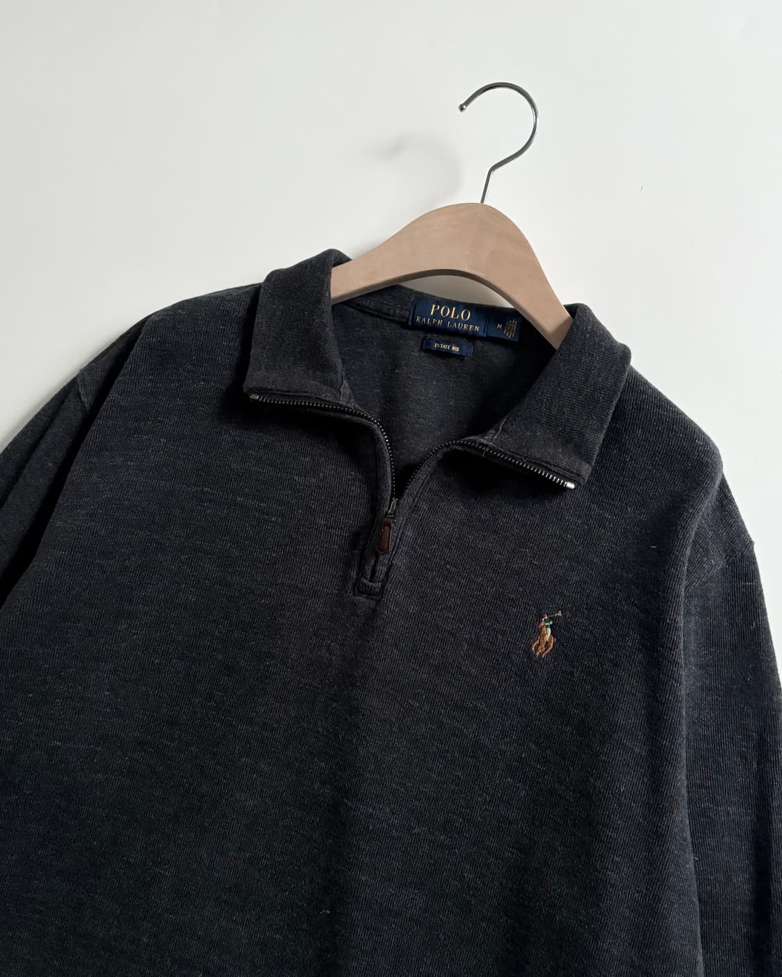 Polo 폴로 랄프로렌 신형라벨 차콜컬러 하프집업 니트 상품이미지2