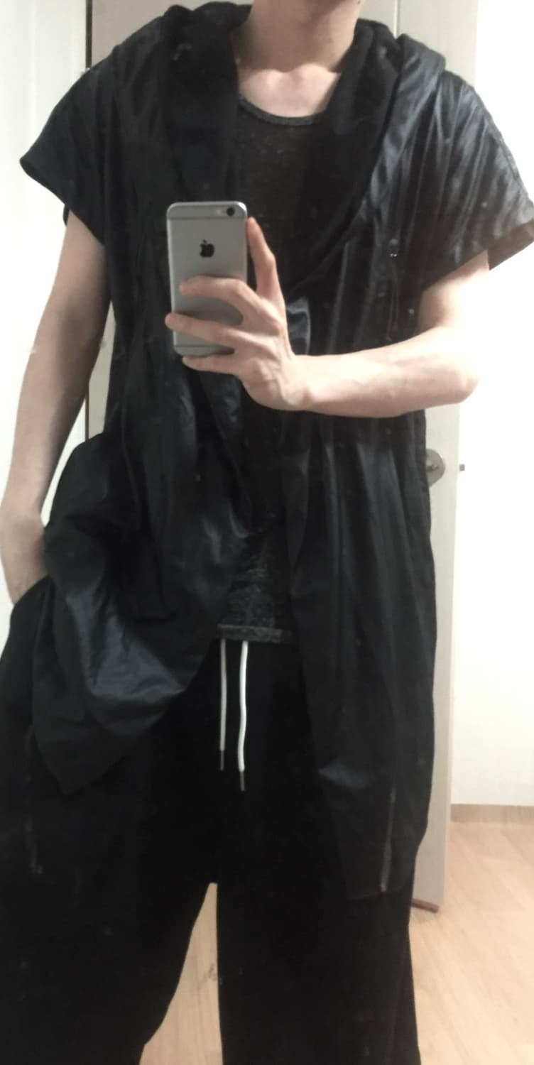 릭맛 블랙 펑크 유광 조끼 블랙 자켓  상품이미지1