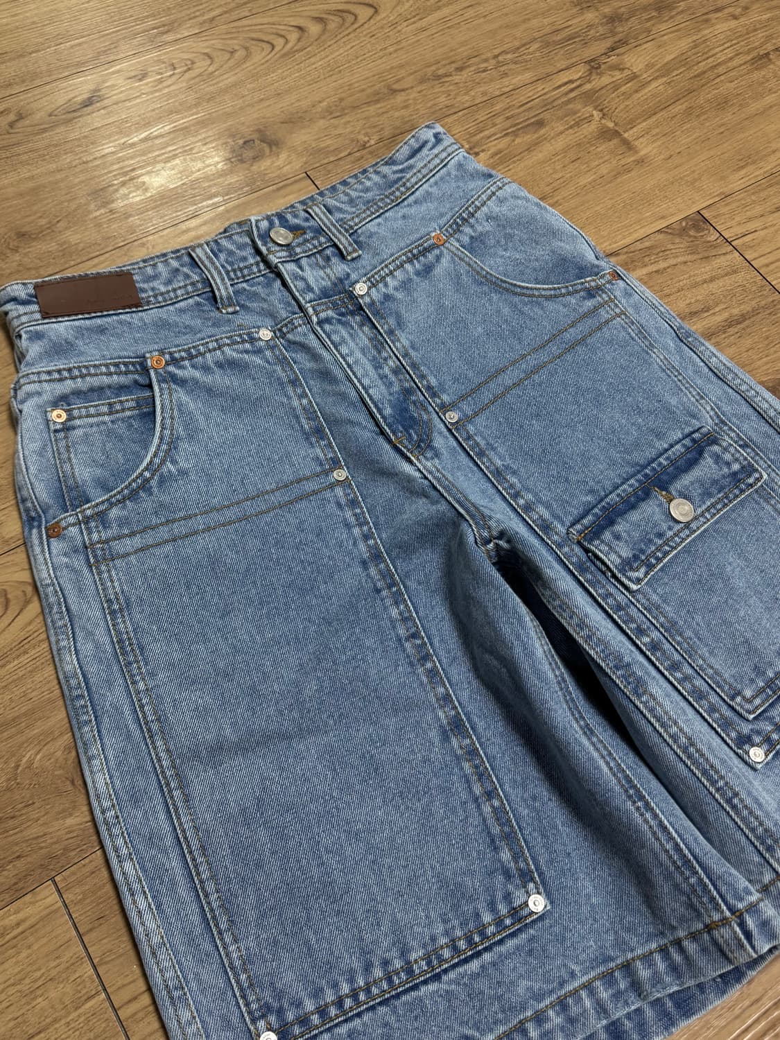 [28]앤더슨벨 더블니 데님 카고 쇼츠 반바지 상품이미지2