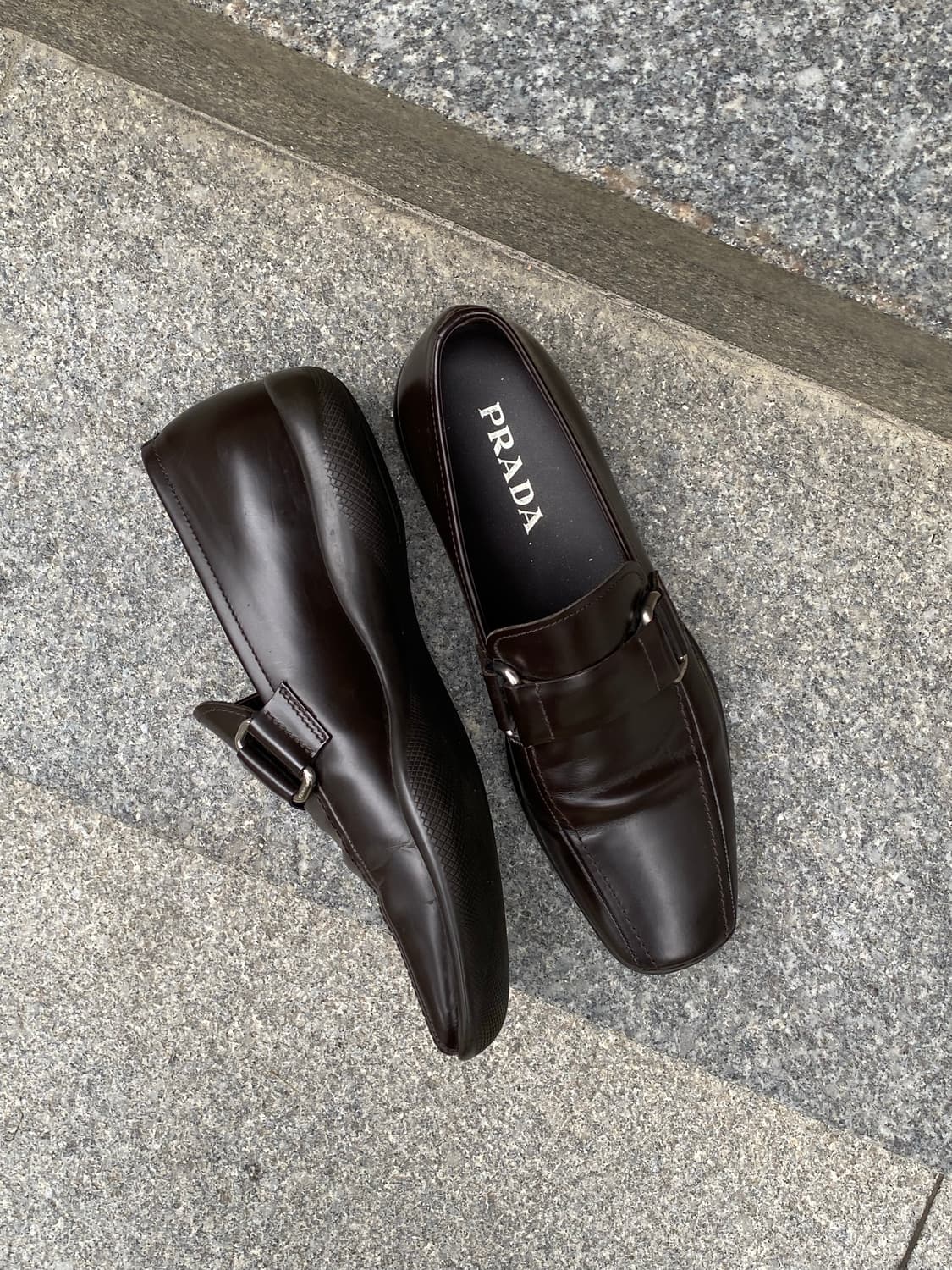Prada 00s square toe buckle loafer 상품이미지2