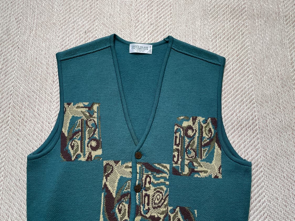 빈티지 그린아이슬란드 usa 에스닉 베스트  상품이미지3