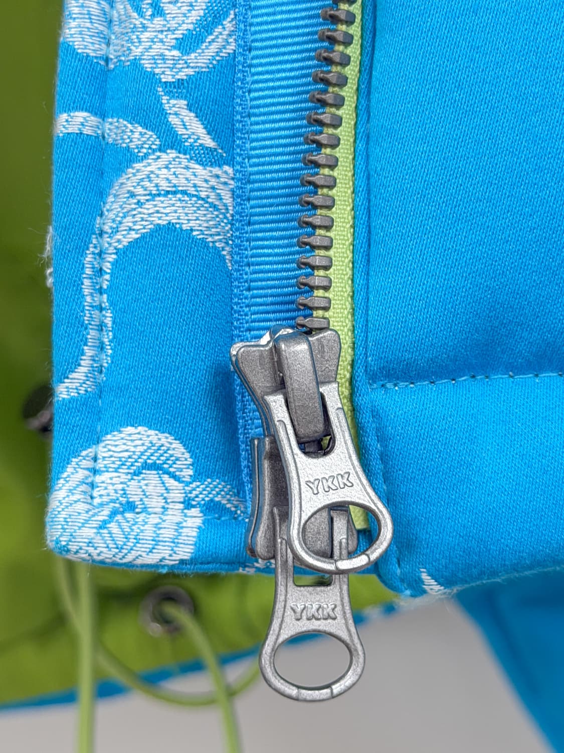 2DW 업사이클 프렌치 자카드 패딩 블루 상품이미지5