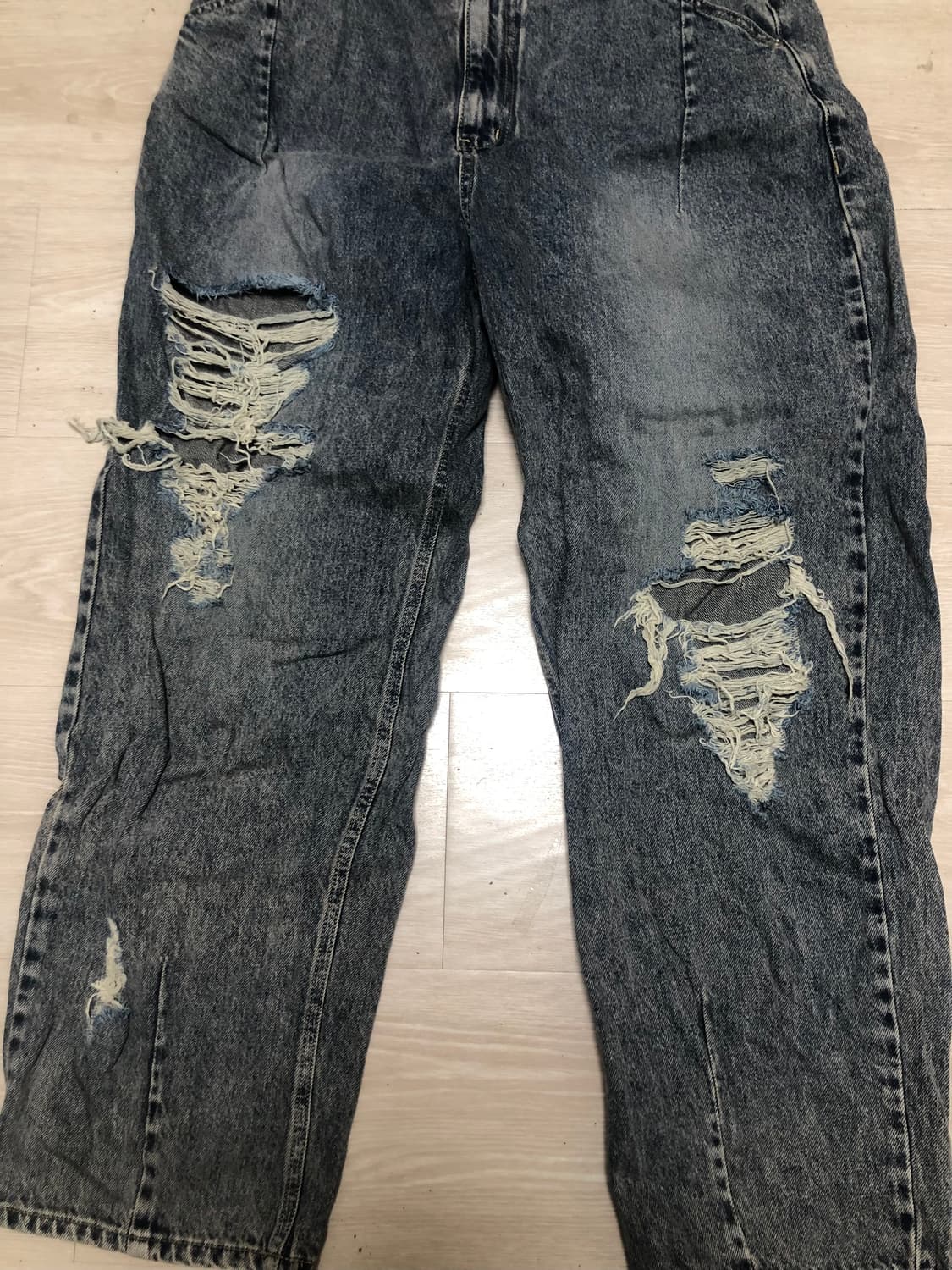 오더아카이브 커브드 디스트로이드 청바지 32 사이즈 상품이미지2