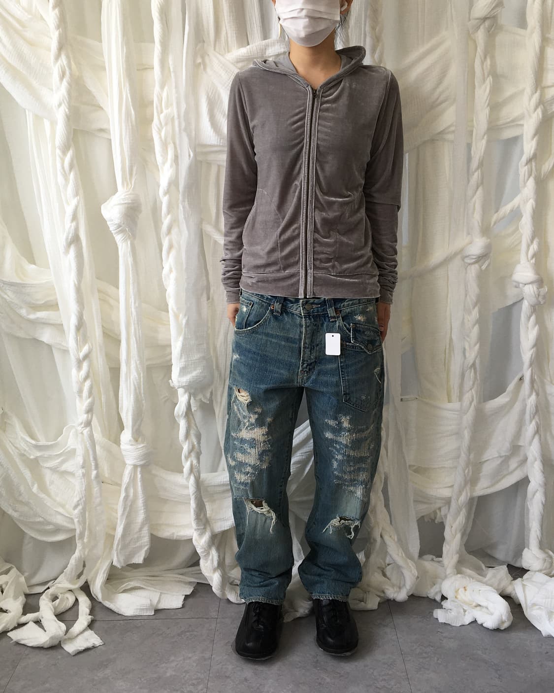 Velvet hood zip up 상품이미지7