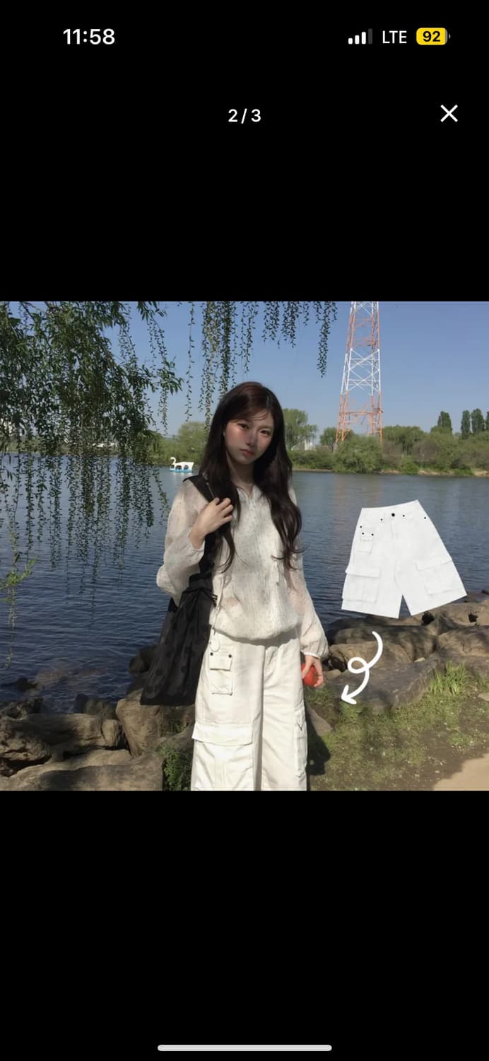 모디무드 클루 카고 버뮤다 팬츠 화이트 M 상품이미지2