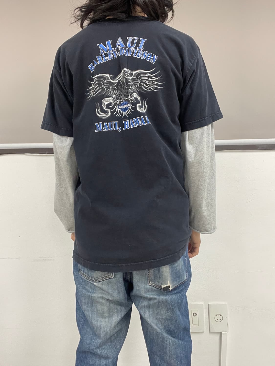 [L] 00s made USA 할리데이비슨 숏 슬리브 반팔 티셔츠 상품이미지9