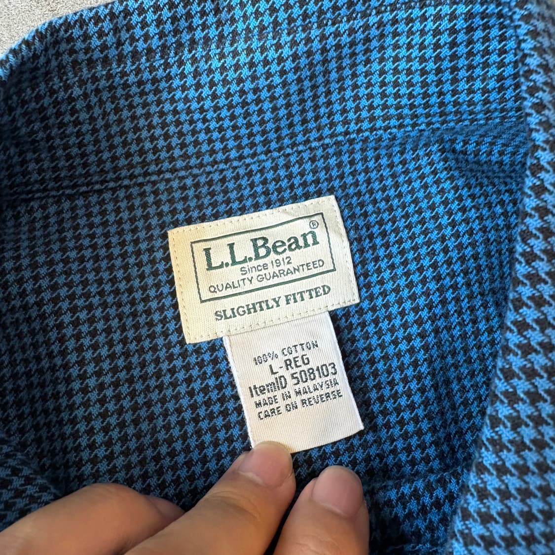 L.L.bean 정품 엘엘빈 체크 블루 해비 코튼 셔츠 상품이미지5