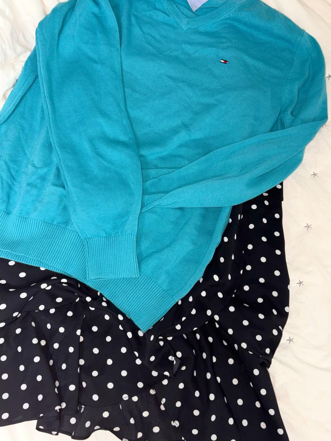 타미힐피거 민트 니트 도트 치마 상품이미지1