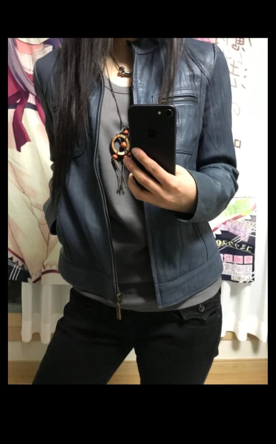 재패니스 블루 레더자켓 가죽자켓 상품이미지2