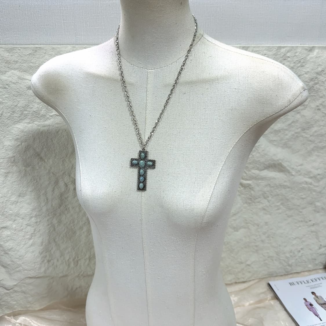 빈티지  에스닉 오리엔탈 십자가 목걸이 상품이미지1