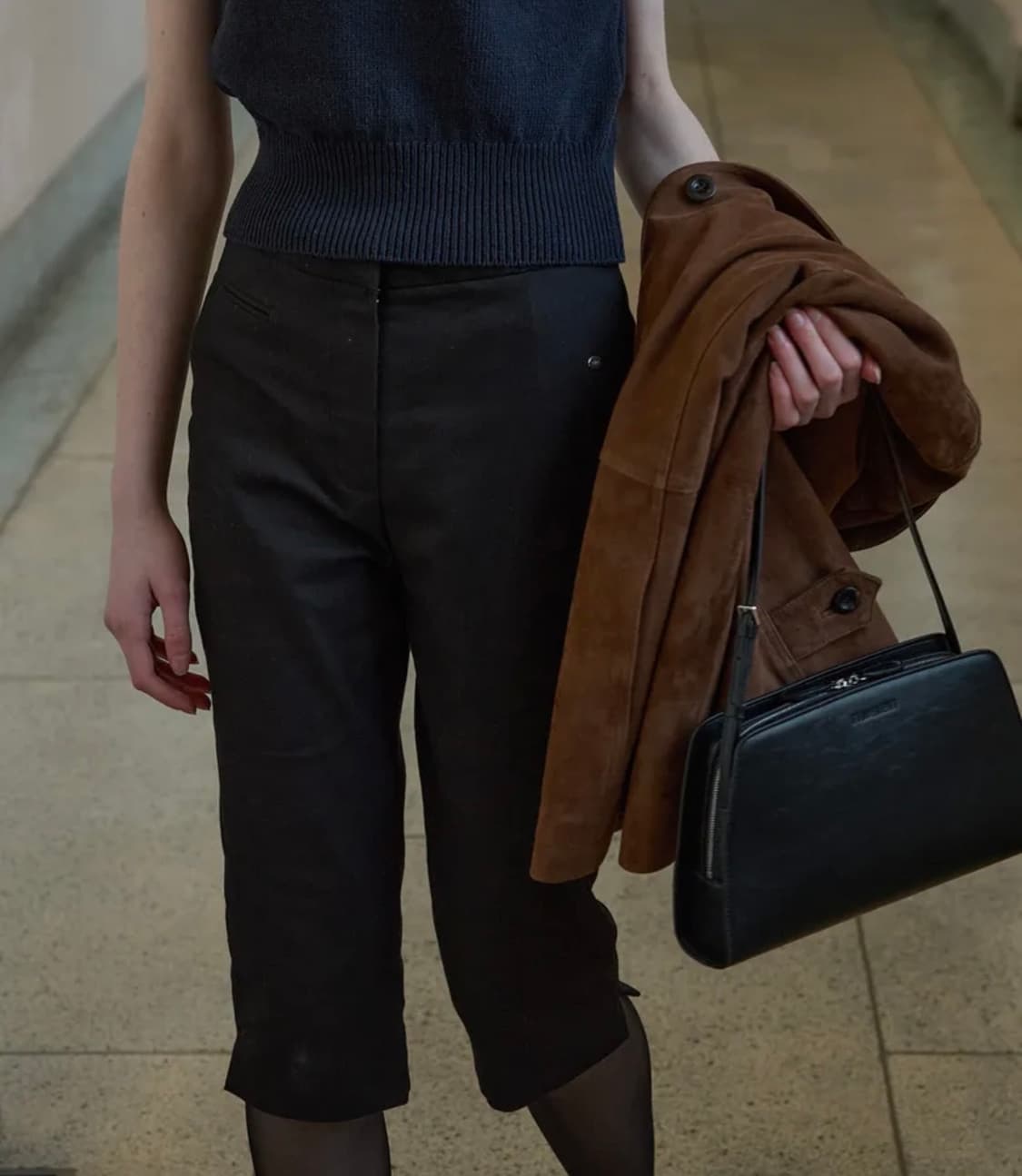 튜드먼트 카프리팬츠 블랙 상품이미지3