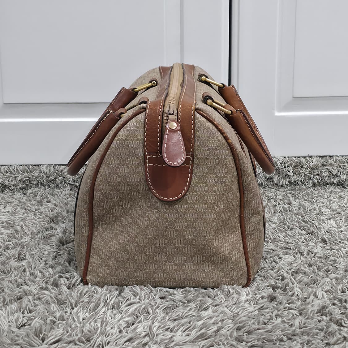 셀린느 빈티지 마카담 보스턴백 30 여행가방 베이지  상품이미지4