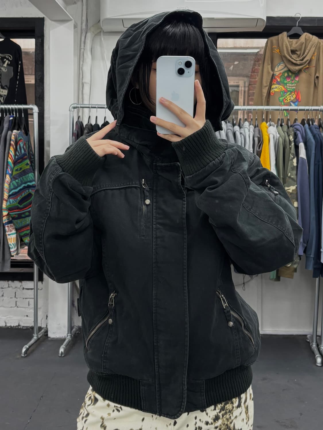 VTG 3QR Y2K 블랙 자켓 상품이미지3