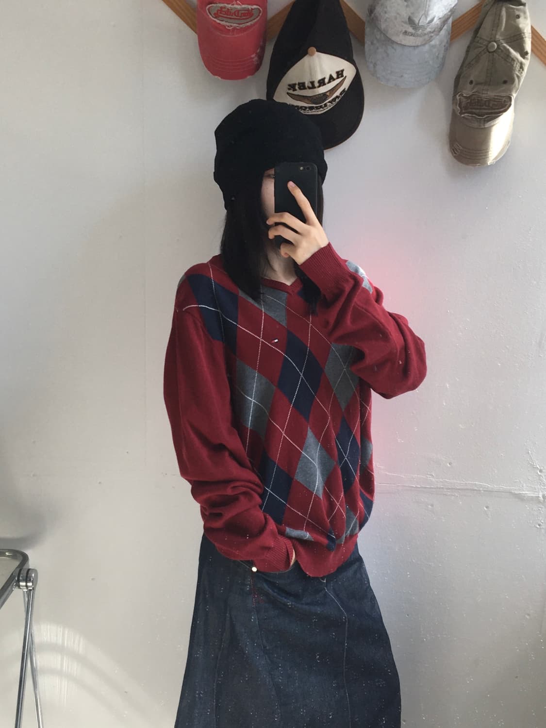 타미힐피거 아가일패턴 니트 상품이미지2