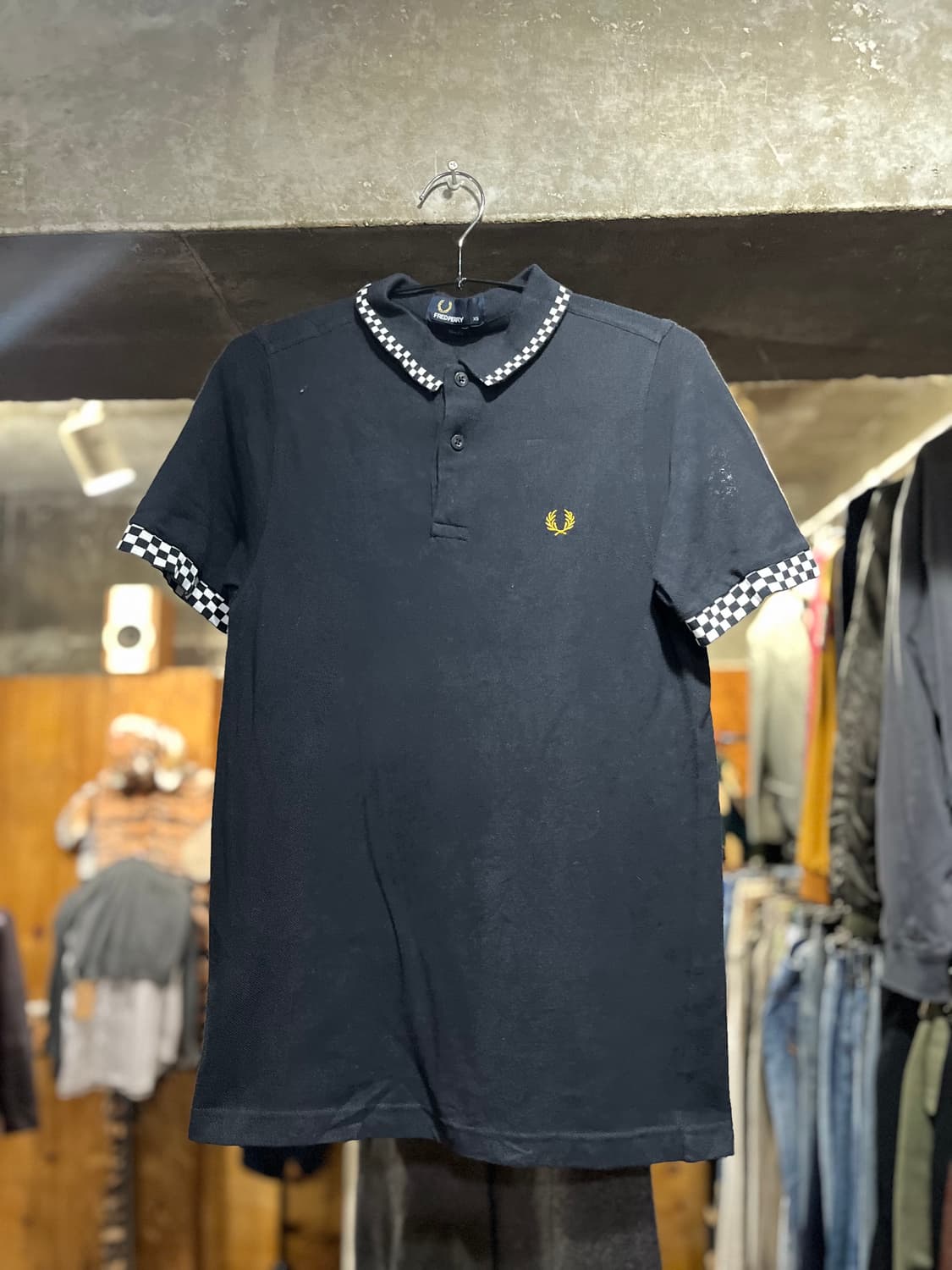 13AW Fred Perry 프레드페리 체커보드 트림 폴로 셔츠 상품이미지3