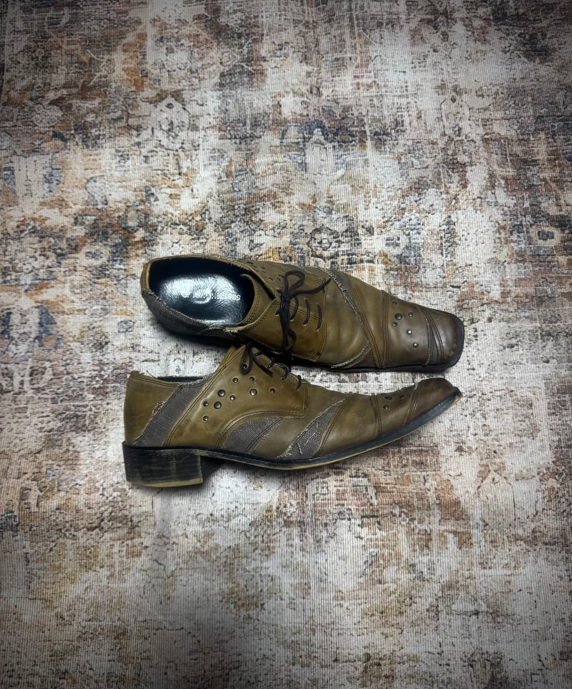 Patchwork Square Toe Shoes 상품이미지2