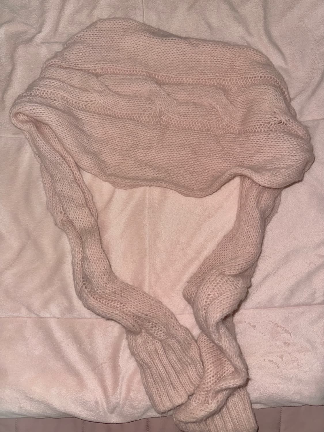 쓰리타임즈 캔디 니트 베이비핑크 모헤어 볼레로 베이비메탈클럽엔젤넘버555 상품이미지3