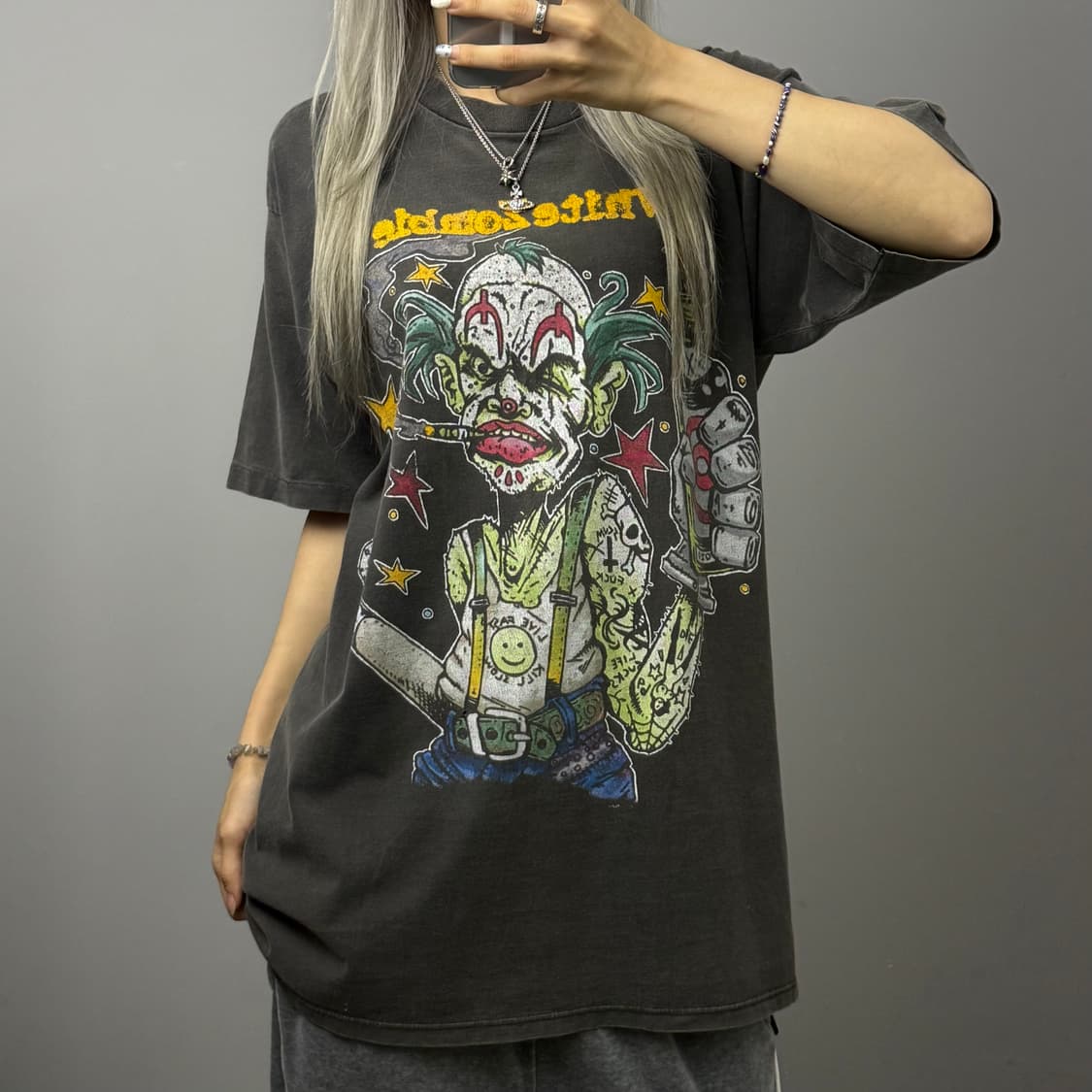 White Zombie 화이트좀비 빈티지 워싱 반팔 티셔츠 상품이미지2