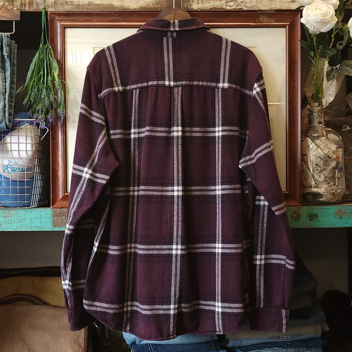 90s 아메리칸 빈티지 체크셔츠 헤비 플란넬 워크셔츠 레드 플란넬 xxl 상품이미지2