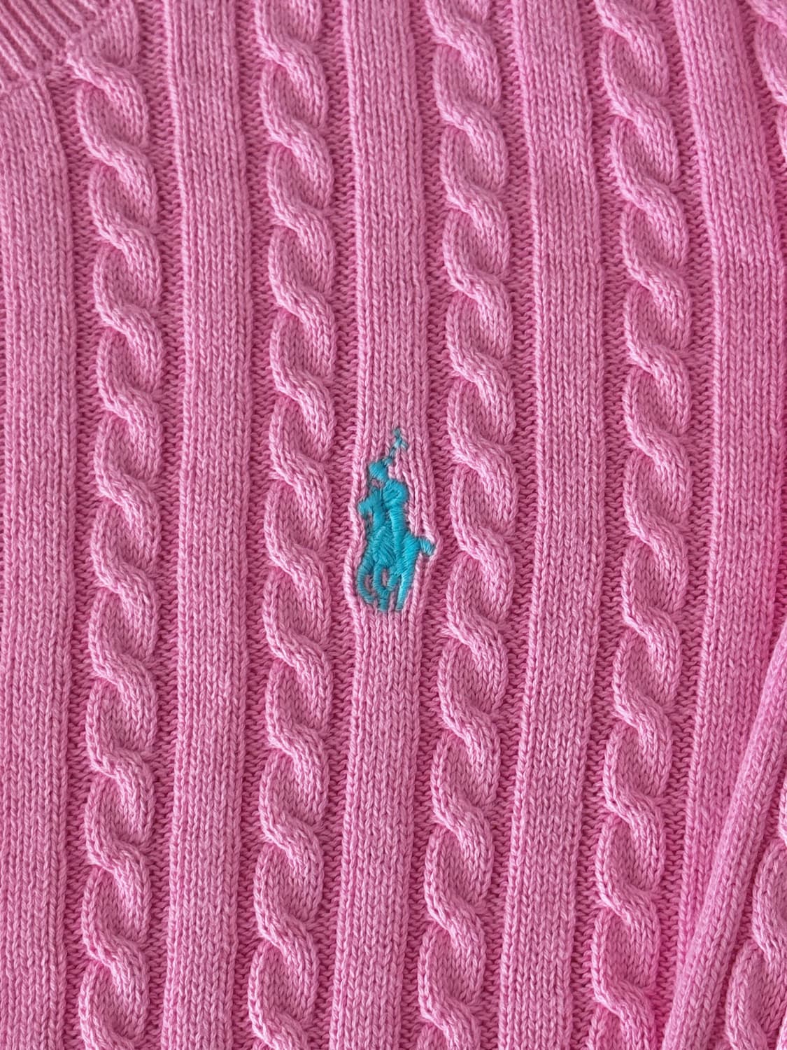 폴로 빅걸즈 미니 케이블 가디건 하버핑크 L 상품이미지3