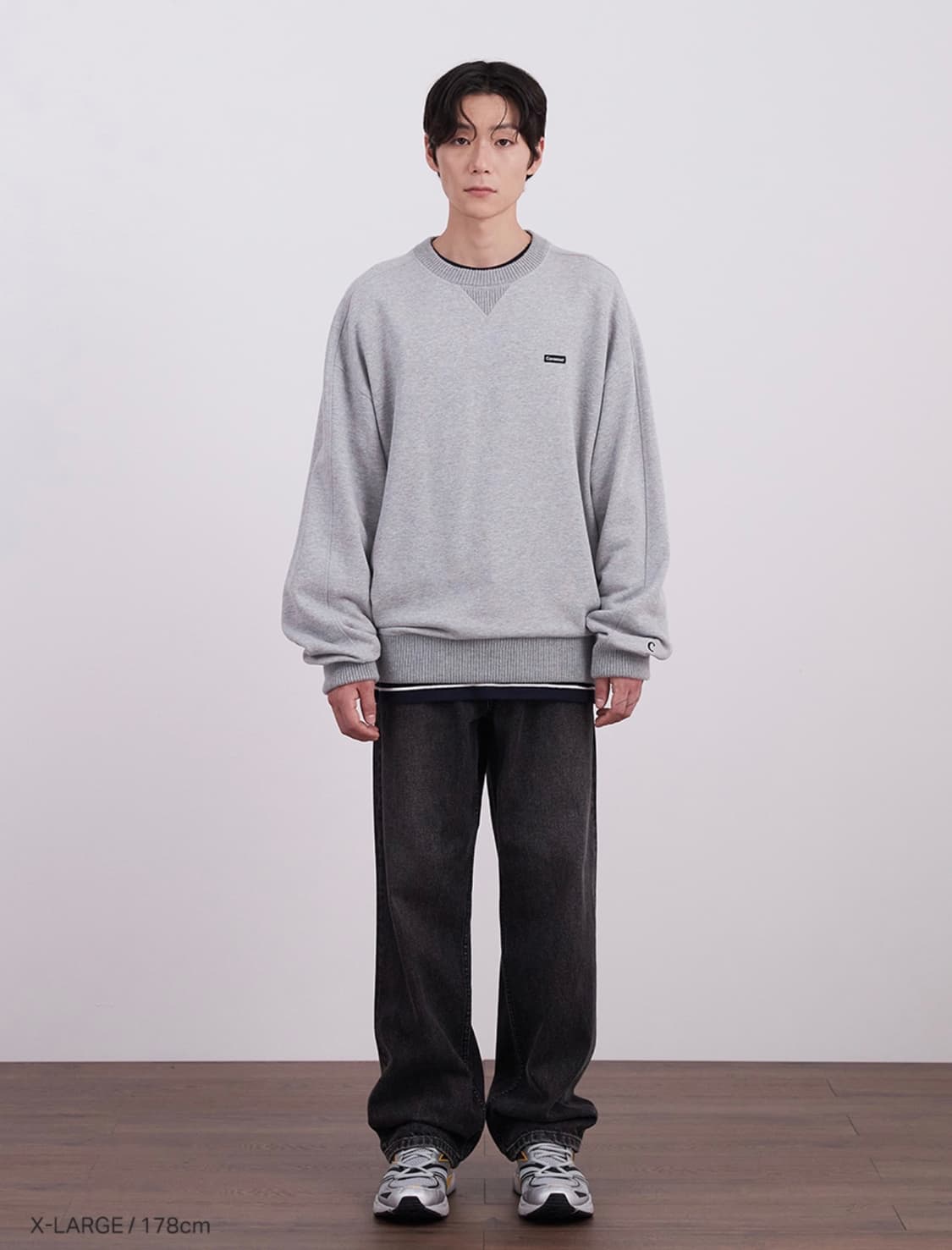 [새상품] 커버낫 오버핏 니트 립 맨투맨 M 상품이미지1