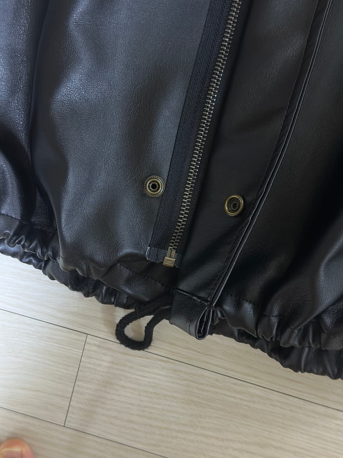 오버핏 레더자켓 블랙  상품이미지3