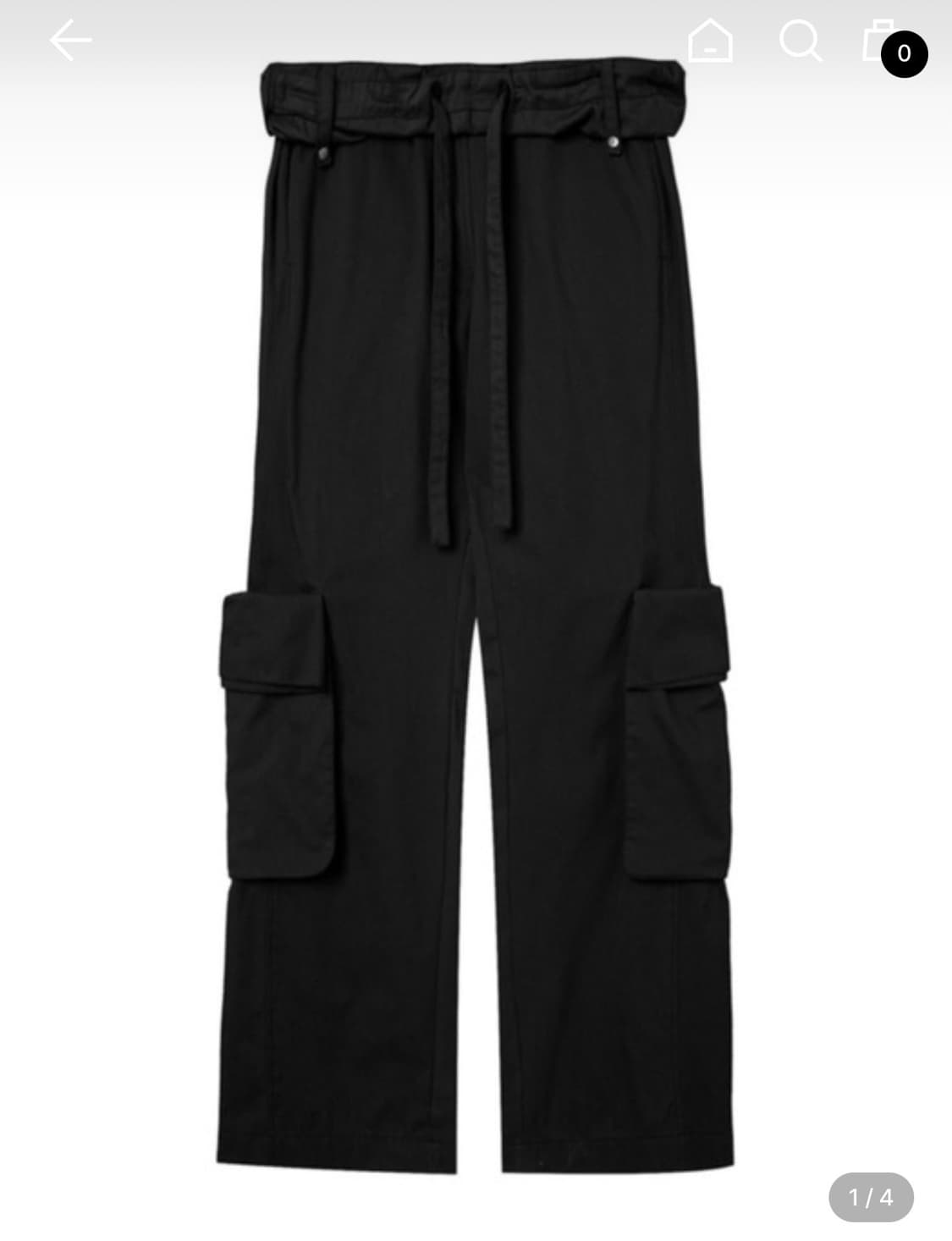 Openyy ROLLED WAIST CARGO PANTS, BLACK 상품이미지1