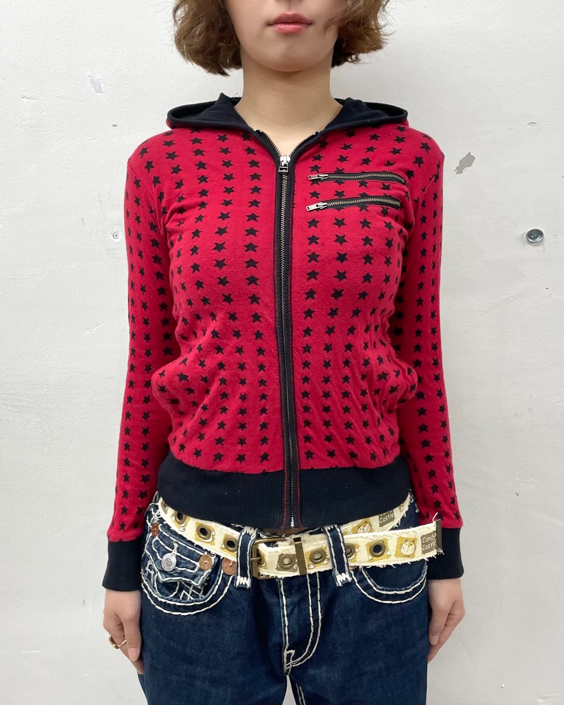 Black Star Red Hooded Zip-Up 상품이미지2