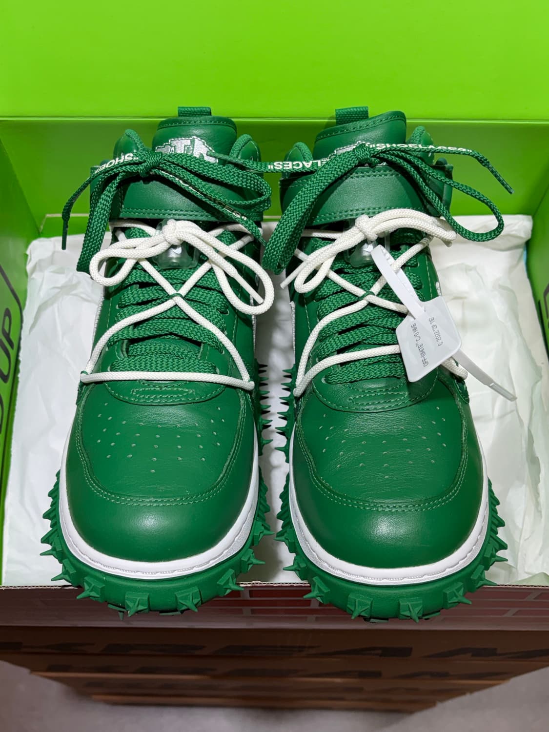 (새상품급) 280 나이키 x 오프화이트 에어포스 파인그린 상품이미지3