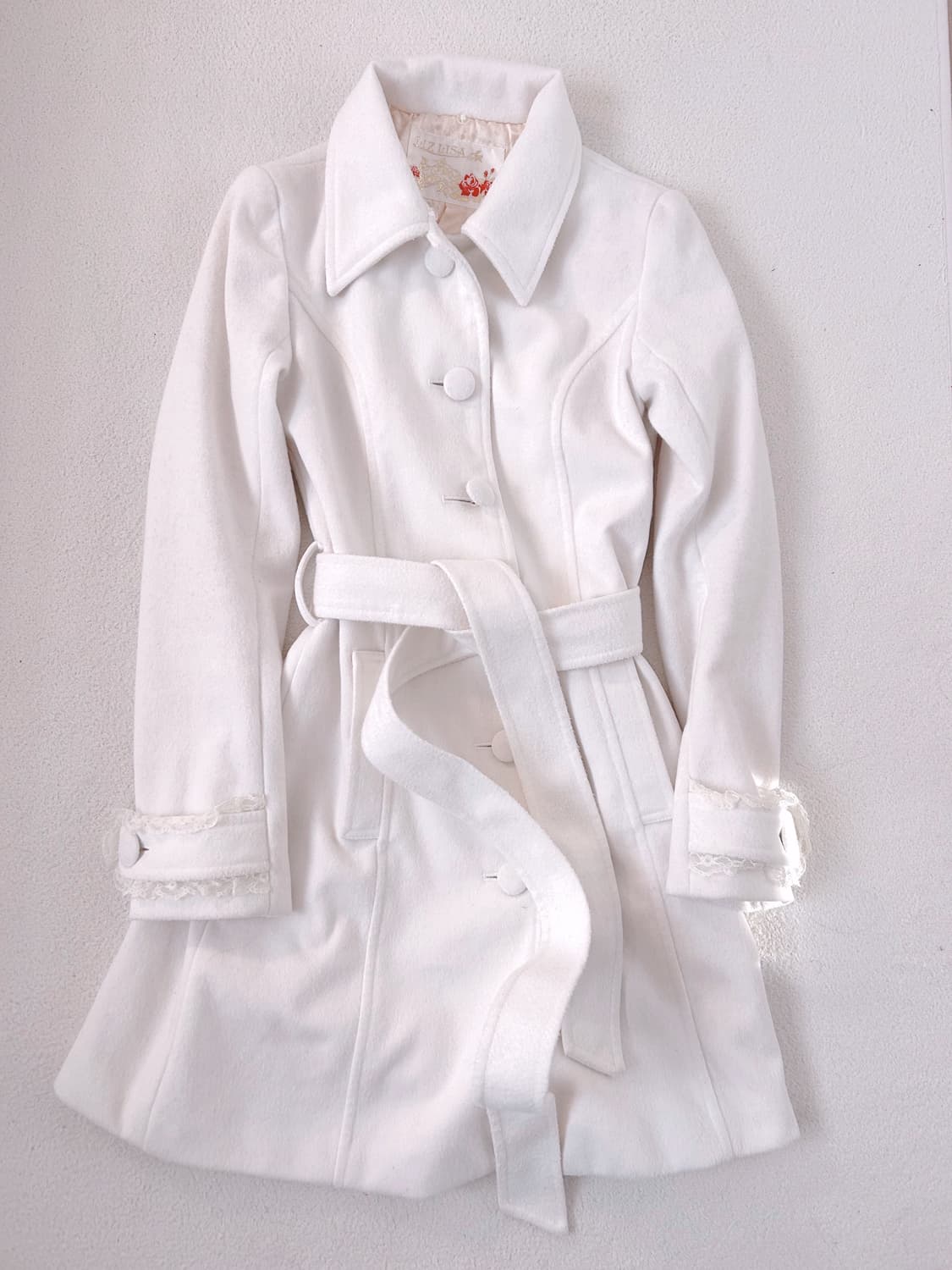 *오늘만*리즈리사 고전택 화이트 레이스 코트 히메갸루 라떼갸루 상품이미지1