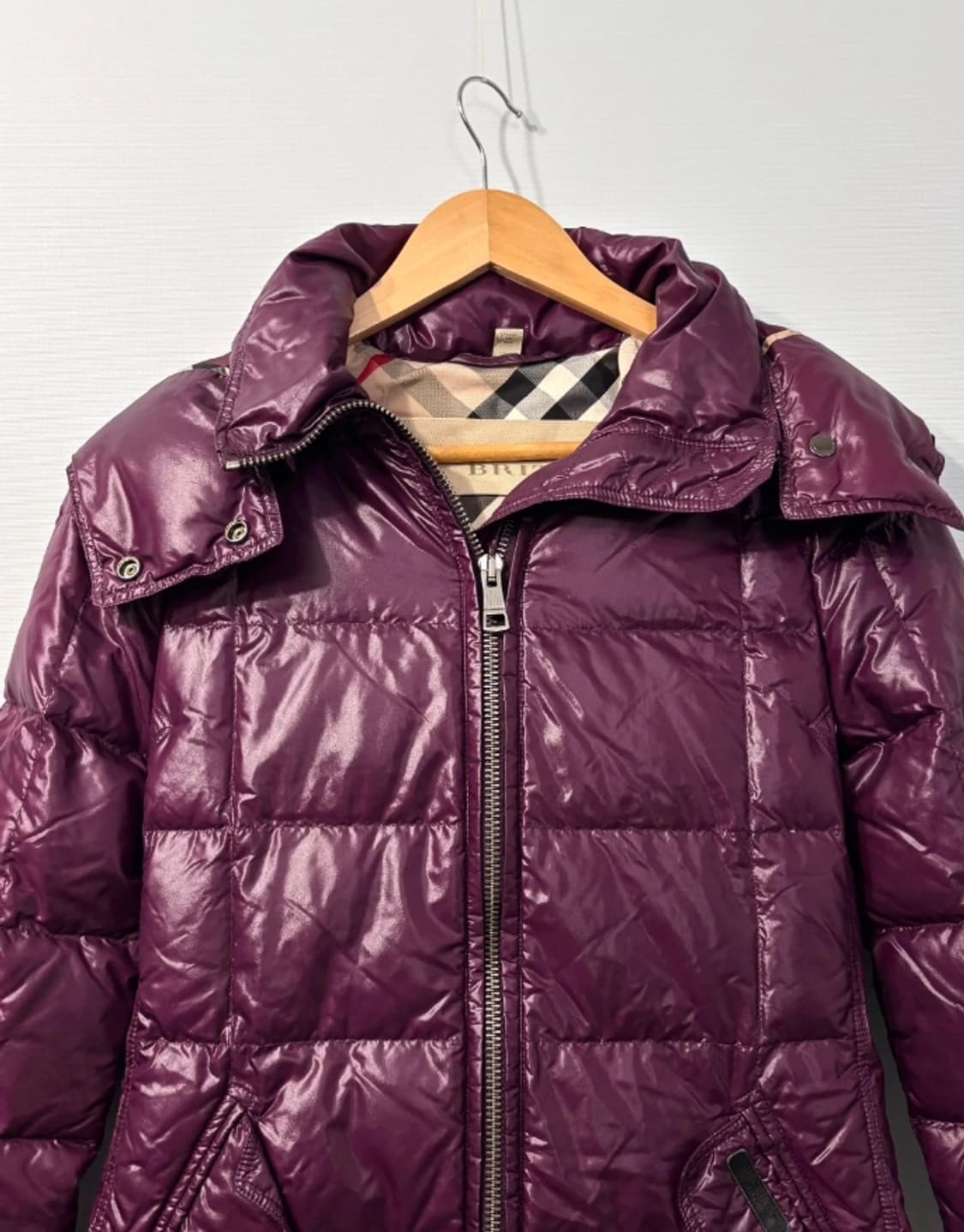 정품 버버리 BRIT 퍼플 여성 패딩 ~55 상품이미지4